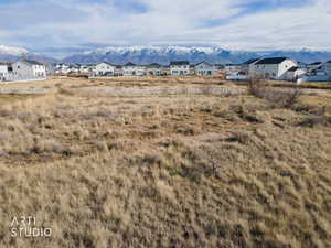 View of mountain background with nearby suburban area