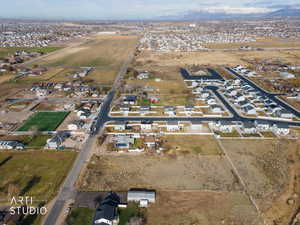 Aerial view of property and surrounding area with rural landscape