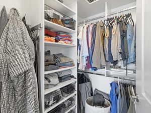 View of walk in closet