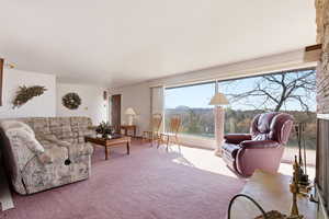 Living room with carpet flooring
