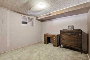 View of finished below grade area