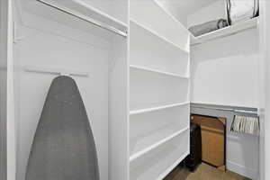 Walk in closet featuring carpet flooring in primary suite