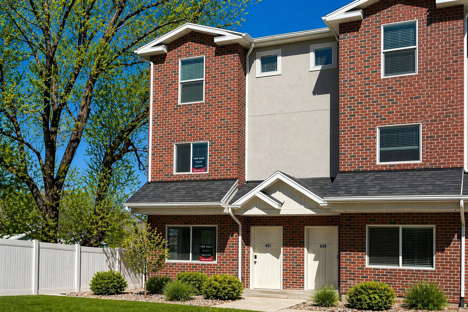 Traditional home with a porch and brick siding