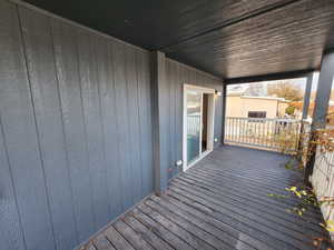 View of wooden deck