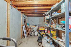 View of unfinished basement