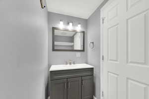 Bathroom featuring vanity