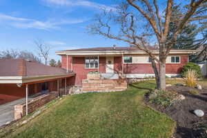 South facing brick ranch-style house