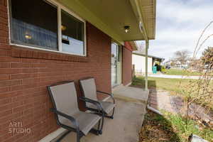 View of covered porch