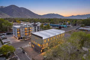 Bird's eye view of a mountain backdrop