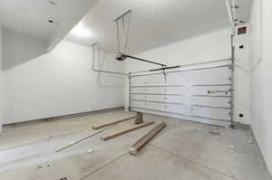 Garage with baseboards