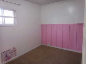 View of carpeted spare room