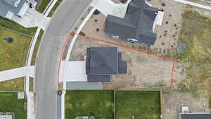 Aerial overview of property's location with property boundaries highlighted