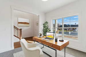 Home office/den with baseboards