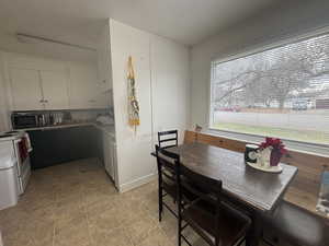 Dining area with baseboards