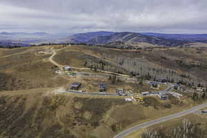 Aerial view of a mountainous background