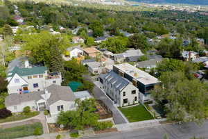 Aerial view of residential area
