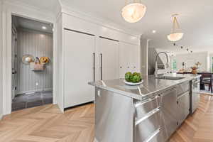 Kitchen with view of mudroom