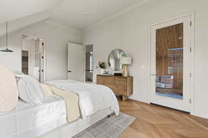 Primary Bedroom and entry/exit to enclosed sun patio