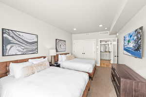 Bedroom with a closet and recessed lighting