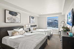 Bedroom featuring carpet and recessed lighting