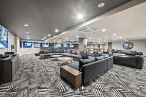 Community lobby featuring recessed lighting