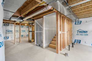 View of unfinished basement