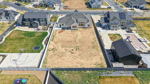 Aerial perspective of suburban area