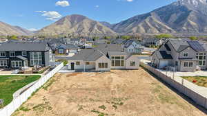 View of mountain background with nearby suburban area