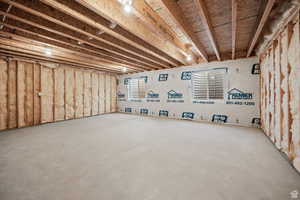 View of unfinished basement