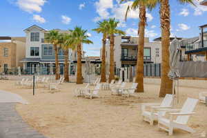 Lagoon with sandy beaches.