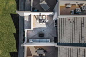 Drone / aerial view of roof top patio.