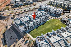 View of property and private Hot tub.