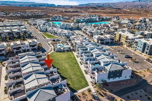 Aerial perspective of property and proximity to Lagoon.
