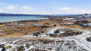 Aerial view of a mountainous background