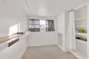 Interior space with light floors