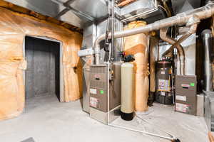 Utilities with secured water heater and heating unit