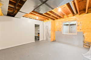 View of below grade area