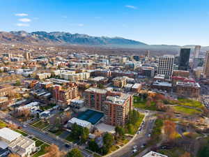 View of urban area featuring a mountain backdrop