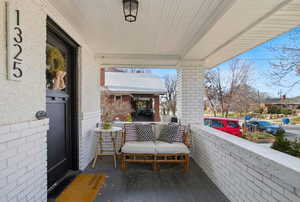 View of covered porch