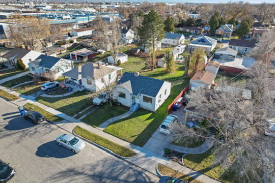 Aerial view of residential area