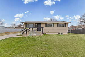 View of front of house with solar panels