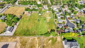 Aerial perspective of suburban area