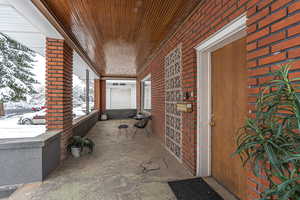 View of covered porch