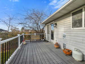 View of wooden deck