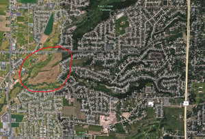 Aerial map of property in East Layton