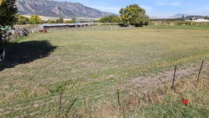 View of yard featuring a mountain view and a view of rural / pastoral area