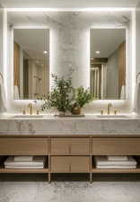 Bathroom with double vanity