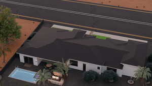 Aerial view of property and surrounding area