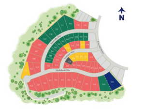 Map of Eastridge Park community homesites.