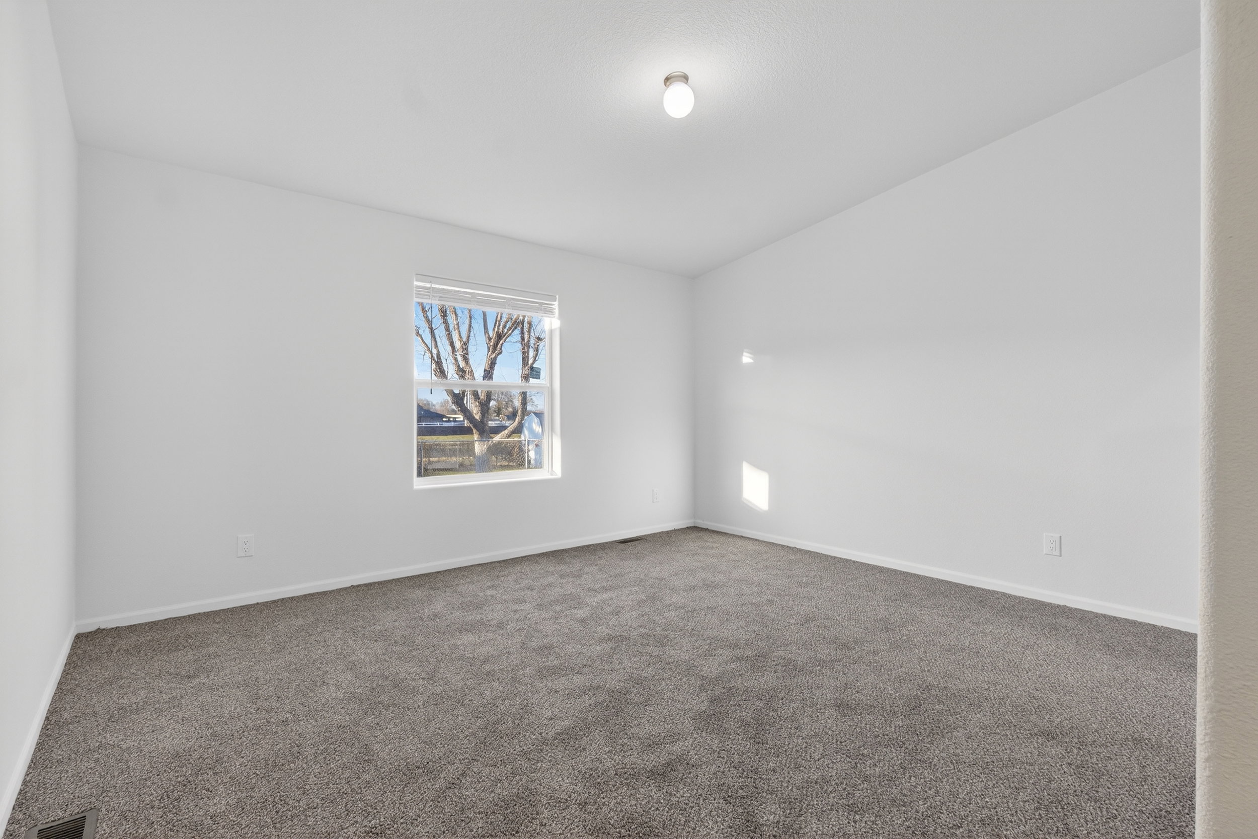 Unfurnished room with carpet floors and baseboards